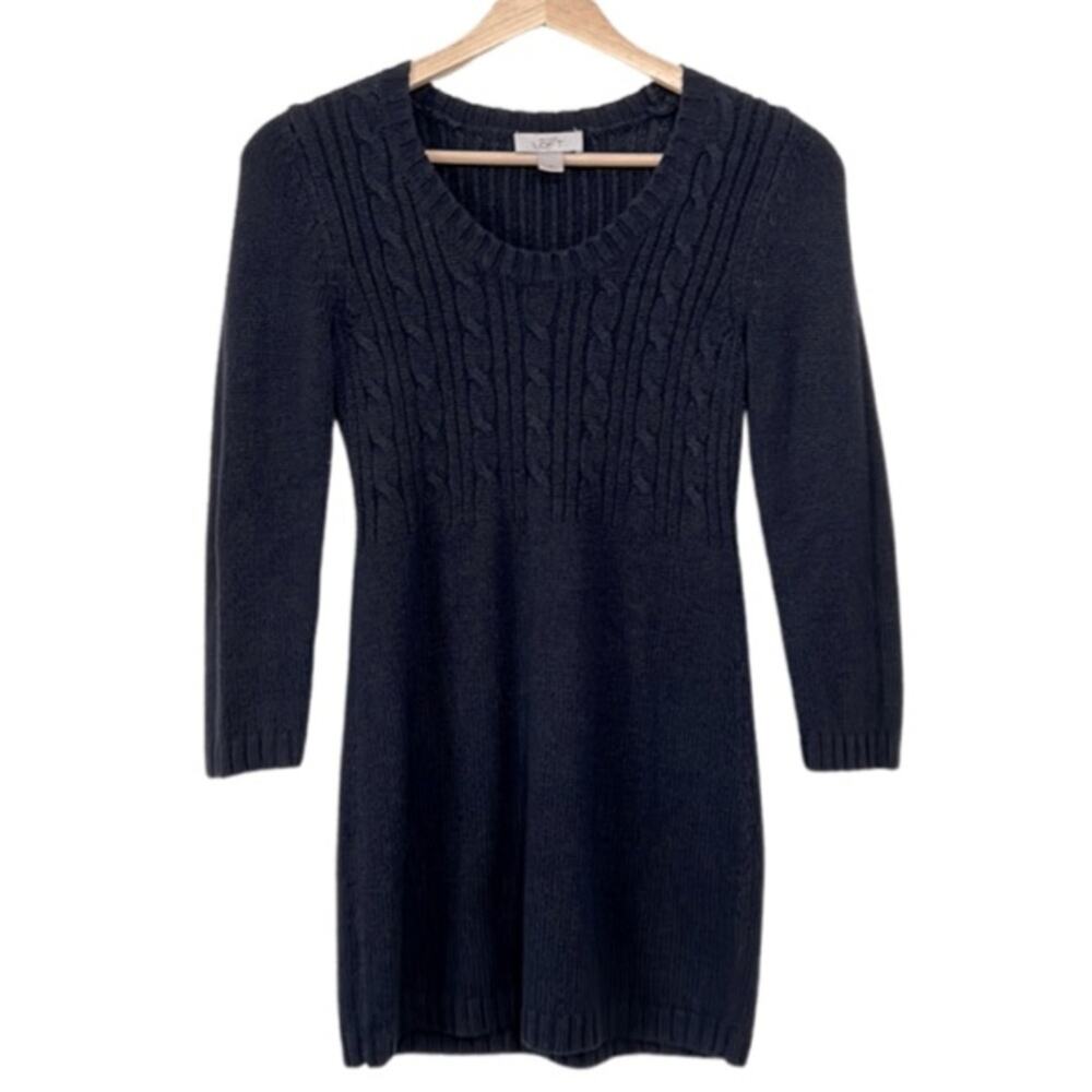 Loft Navy Blue Knit fitted Sweater